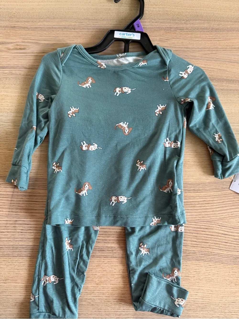 Carter's Pajama Lot - Green Puppy, Red Spider, Light Gray Vehicles